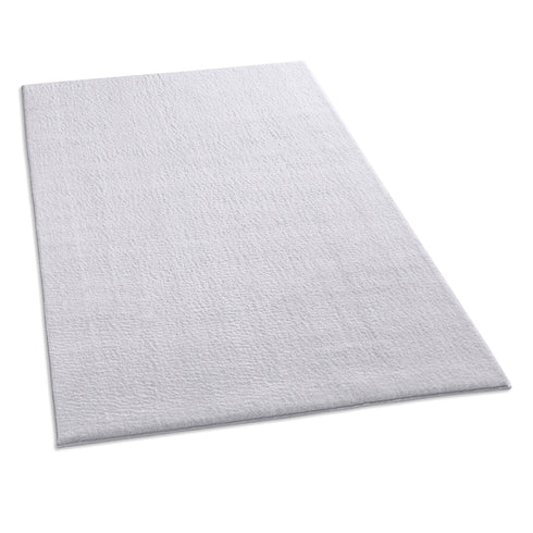 Waschbarer Teppich mit Anti-Rutsch | Flauschiger Flachflor für Badezimmer, Kinderzimmer oder Flur Läufer | Grau